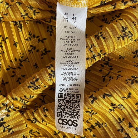 ASOS Women's 12 Golden Yellow Floral Ruffled Top Romper Adjustable Straps - Picture 5 of 6